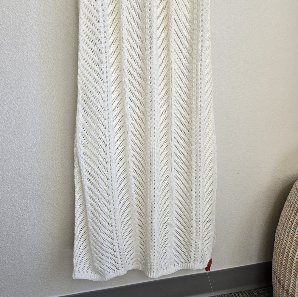 Nicholas Simmy Crochet Midi Dress in Ivory Sleeveless NWT Womens Small - Picture 4 of 11
